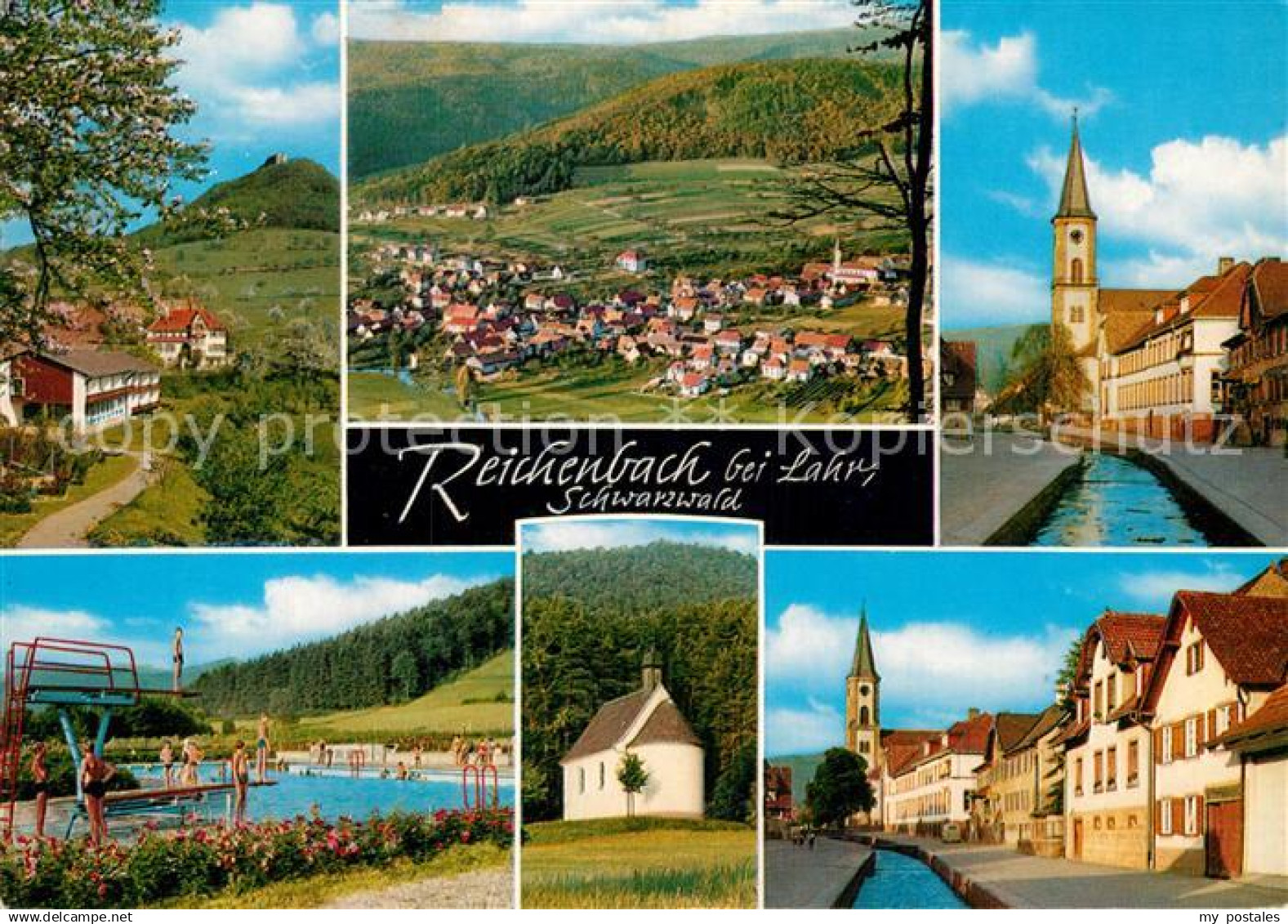 72932351 Reichenbach Lahr Panorama Kirche Kanal Schwimmbad Kapelle Lahr