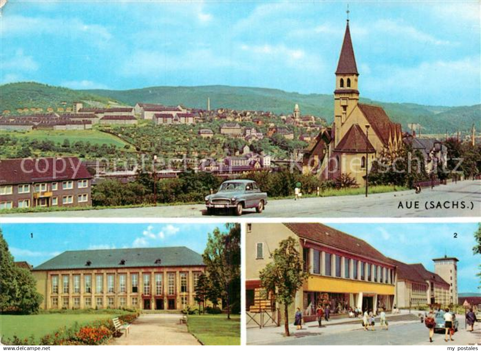 72935176 Aue Sachsen Kulturhaus Ernst Th?lmann Kaufhaus Oberschule Aue