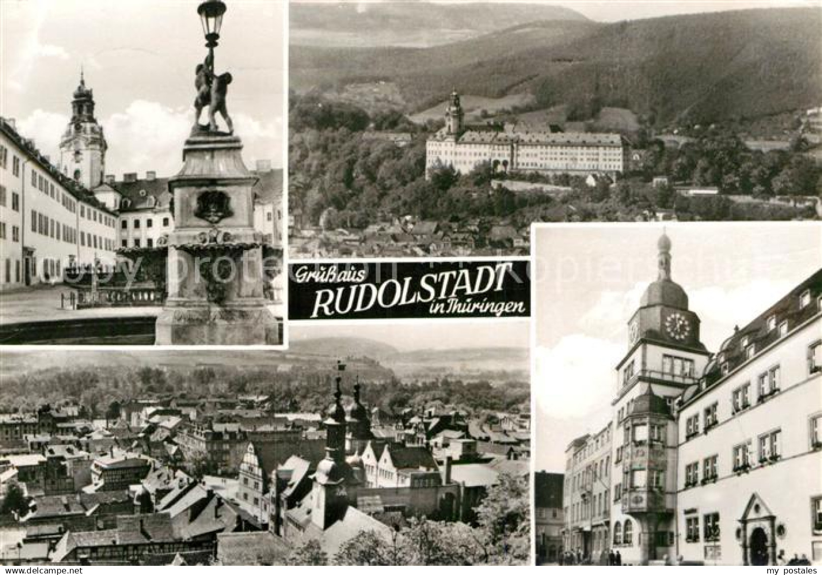 72937481 Rudolstadt Brunnen Schloss Stadtpanorama Rudolstadt