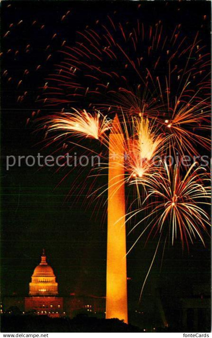 72944138 Washington DC Flashing Fireworks Washington Monument