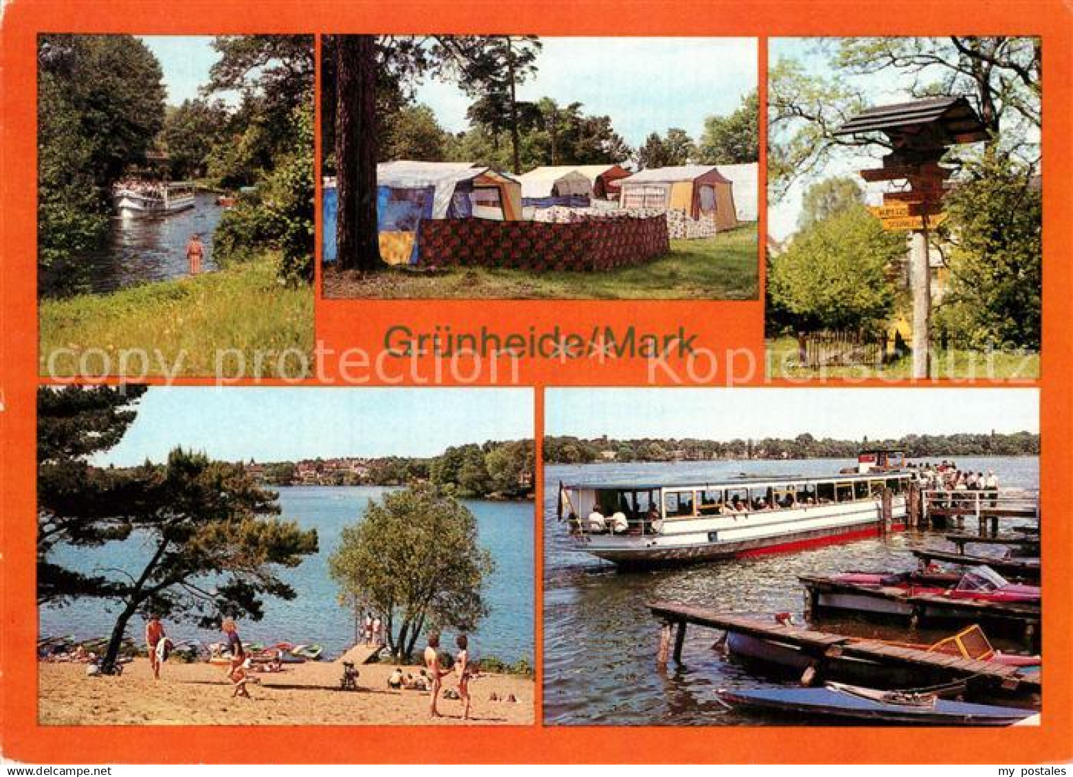 72971392 Gruenheide Mark Loecknitz Camping Peetzsee Wandwegweiser Werlsee Bootsa