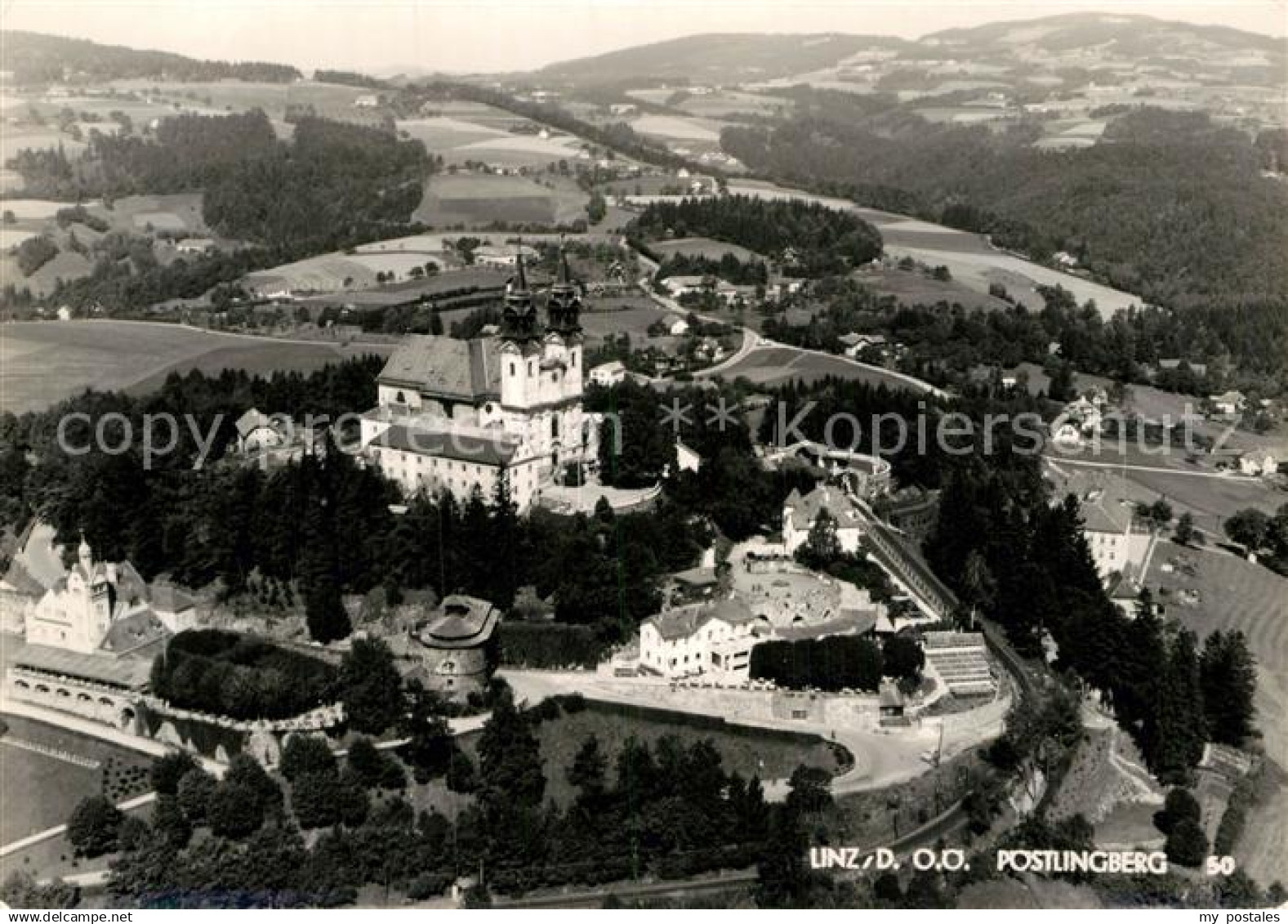 72985578 Linz Donau Poestlingberg Wallfahrtskirche Fliegeraufnahme Linz