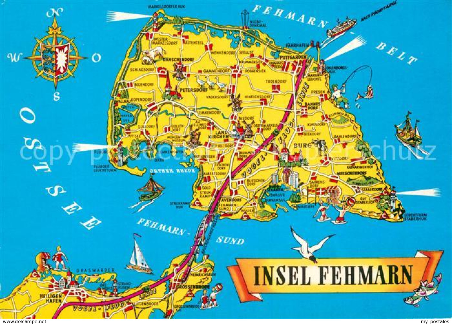 73015429 Insel Fehmarn Inselkarte Insel Fehmarn