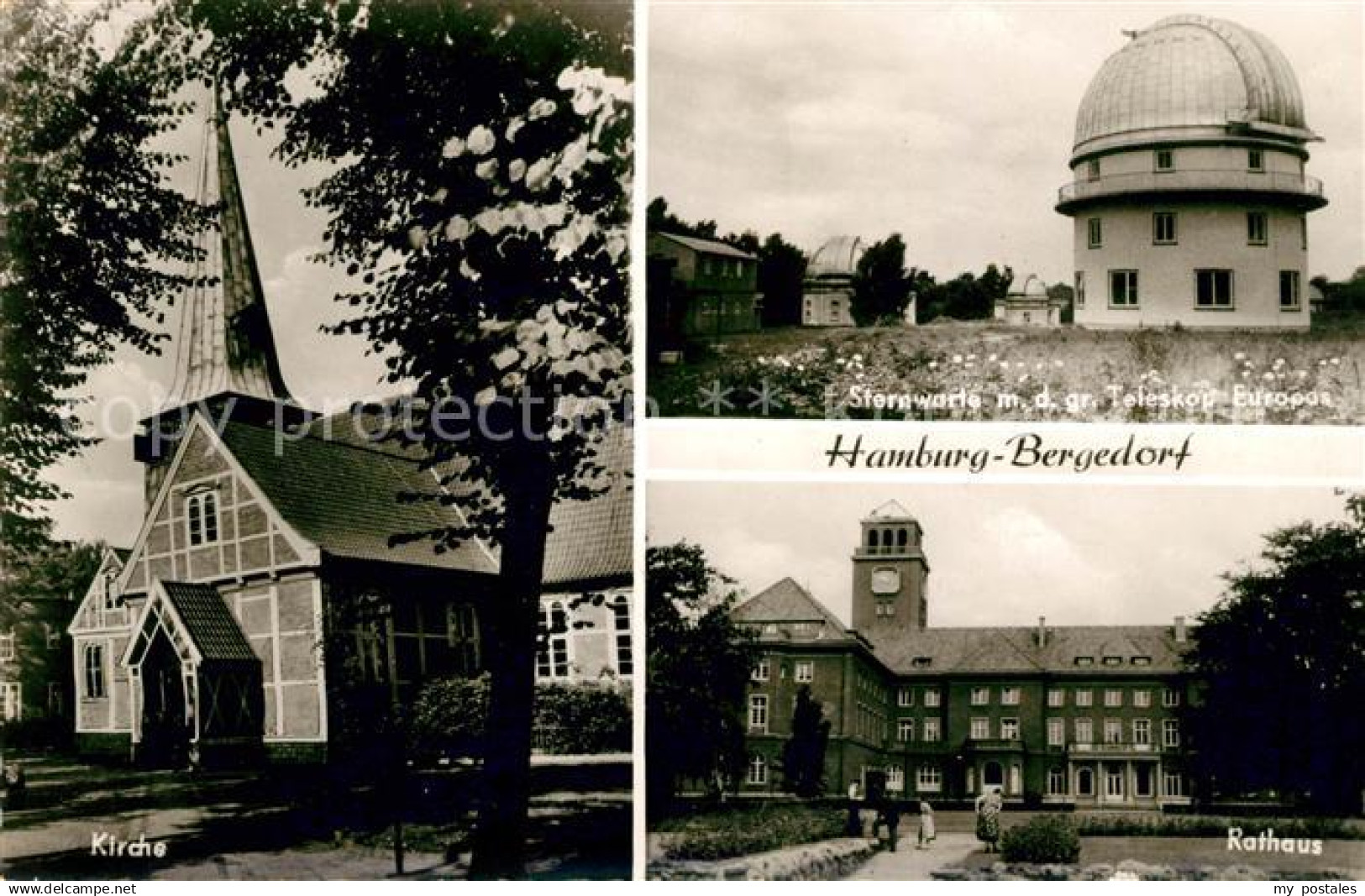 73027993 Bergedorf Hamburg Kirche Sternwarte mit Teleskop Rathaus Bergedorf Hamb