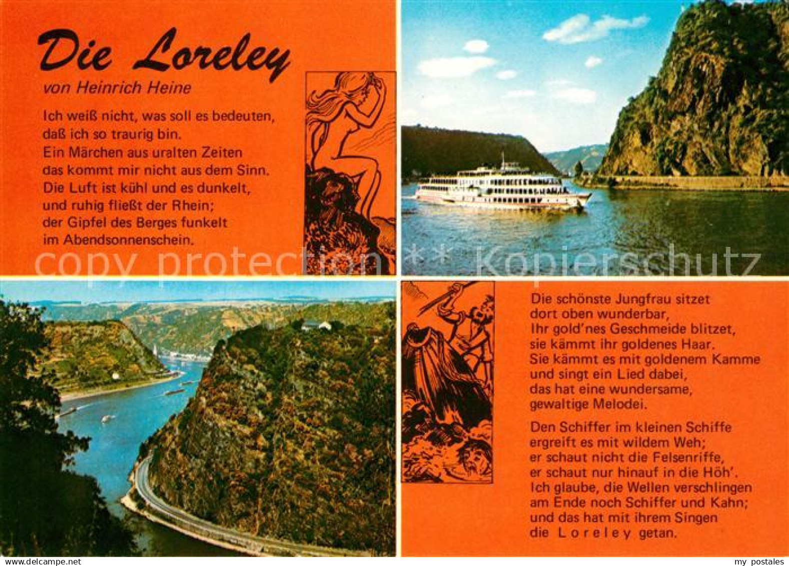 73047758 Loreley Lorelei Gedicht Heinrich Heine Faehrschiff Loreley Lorelei