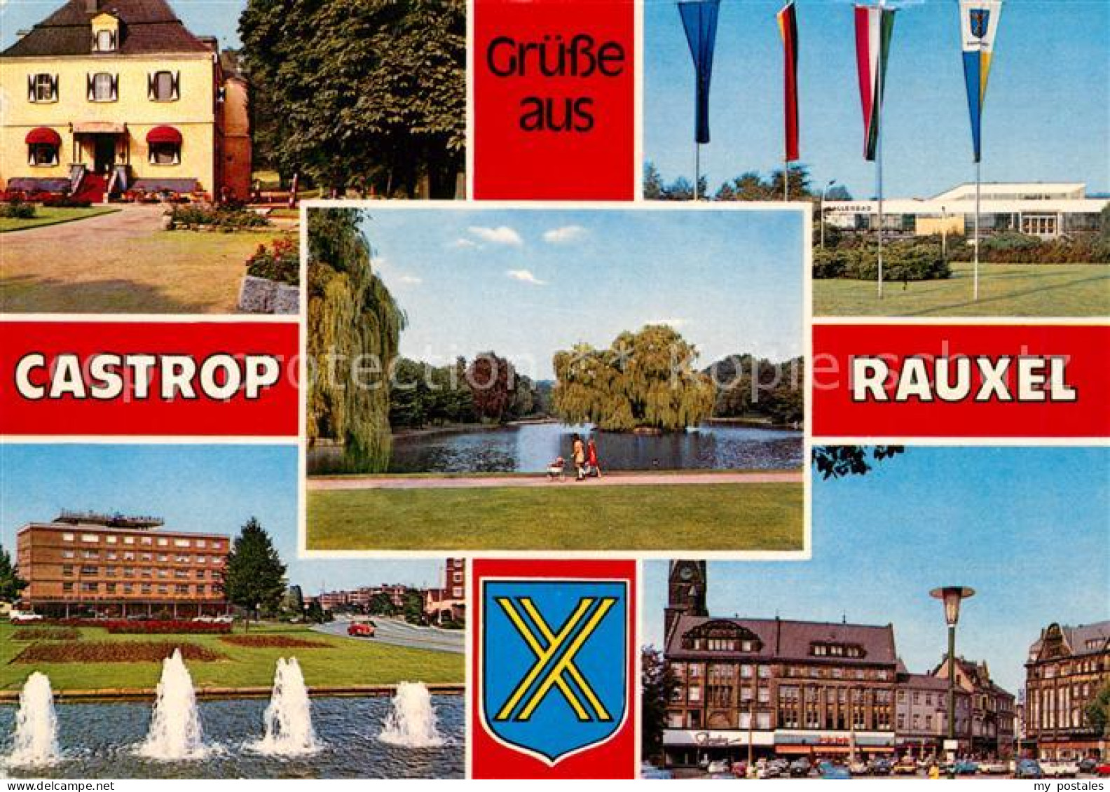 73061693 Castrop-Rauxel Teilansichten Wasserspiele Teich Marktplatz Castrop-Raux