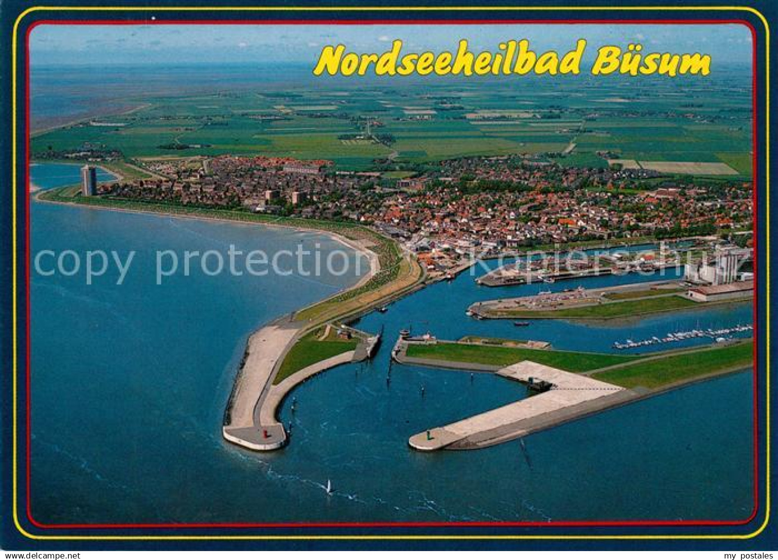 73070587 Buesum Nordseebad Hafen Fliegeraufnahme Buesum