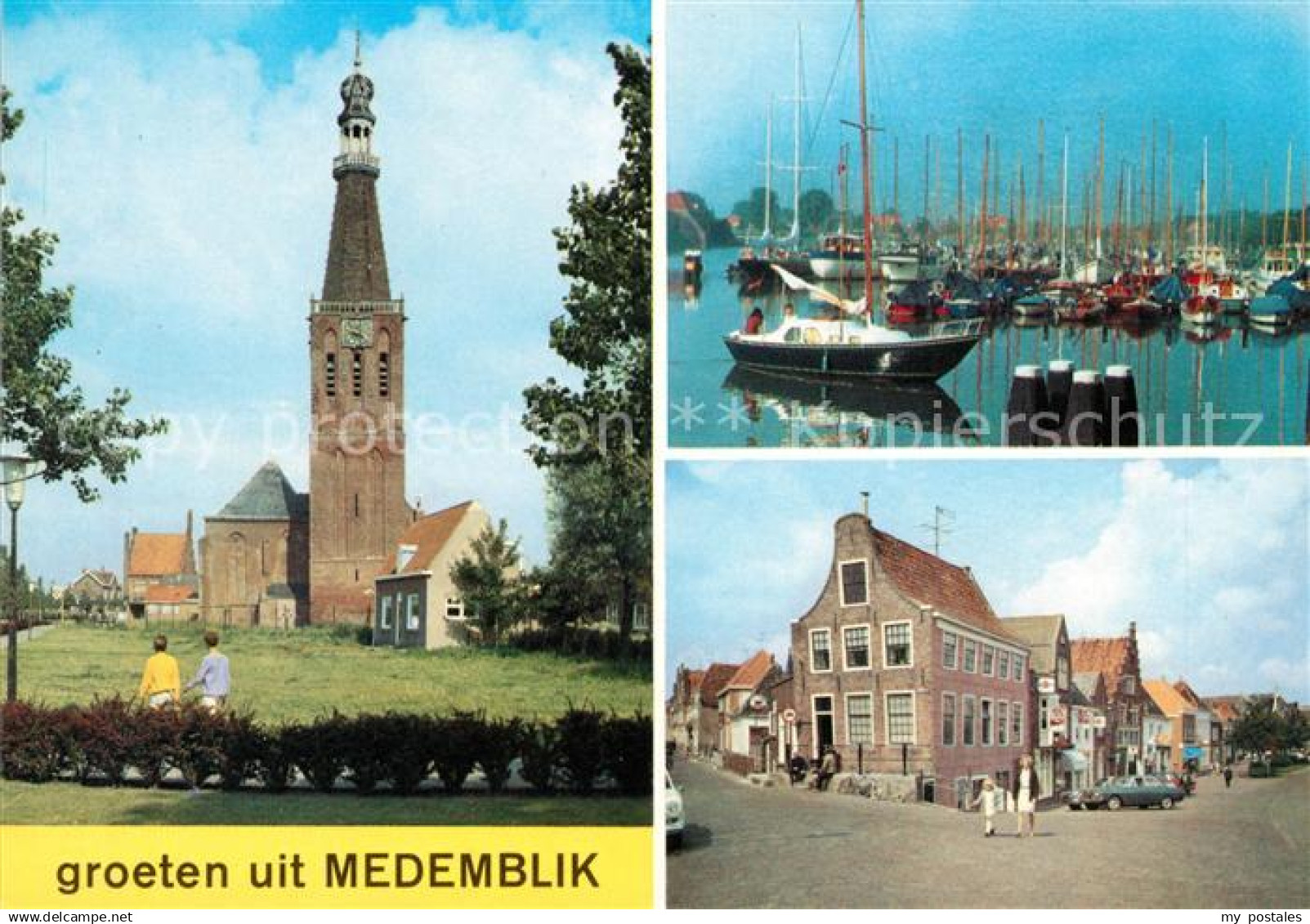 73082439 Medemblik Kirche Hafen Ortsansicht