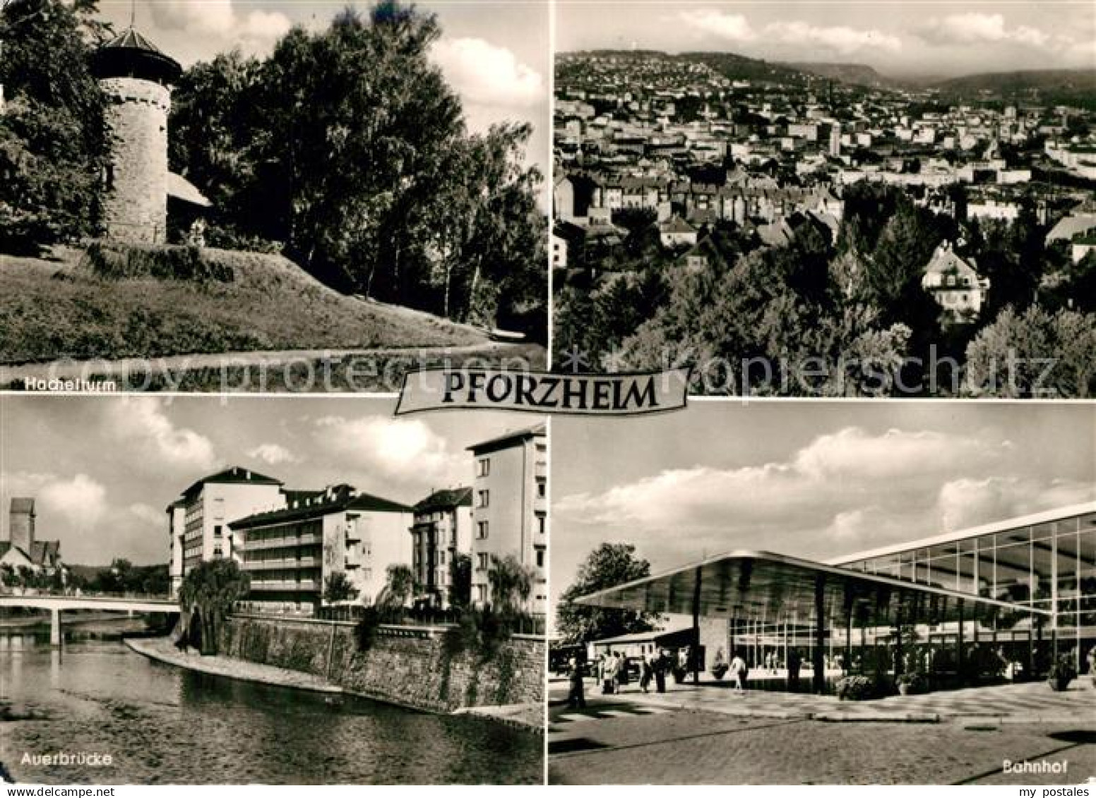 73083401 Pforzheim Hachelturm Auerbruecke Bahnhof Panorama Pforzheim