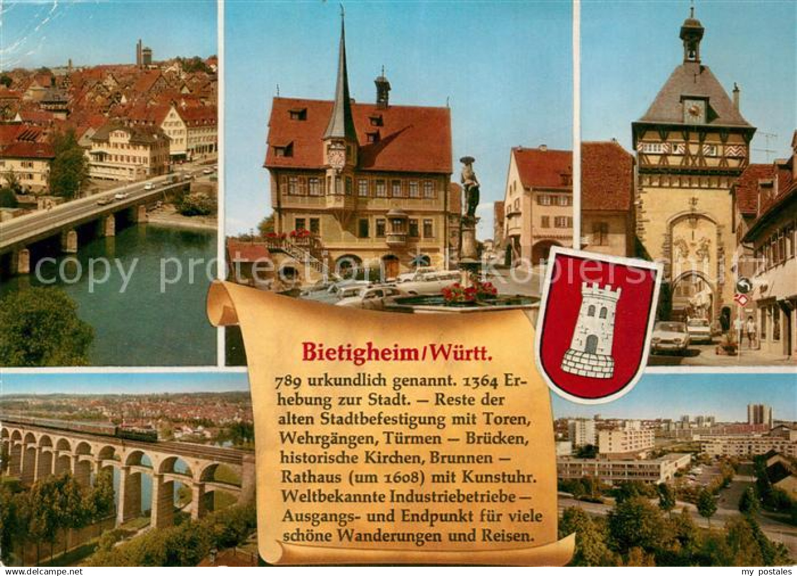 73101042 Bietigheim-Bissingen Bruecken Rathaus Stadtturm Viadukt Bietigheim-Biss