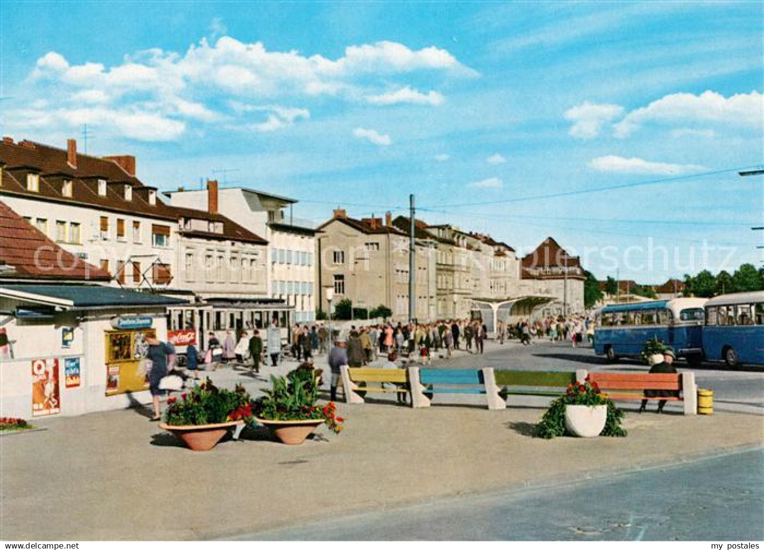 73103968 Siegburg Wilhelmstrasse mit Bus Bahnhof Siegburg