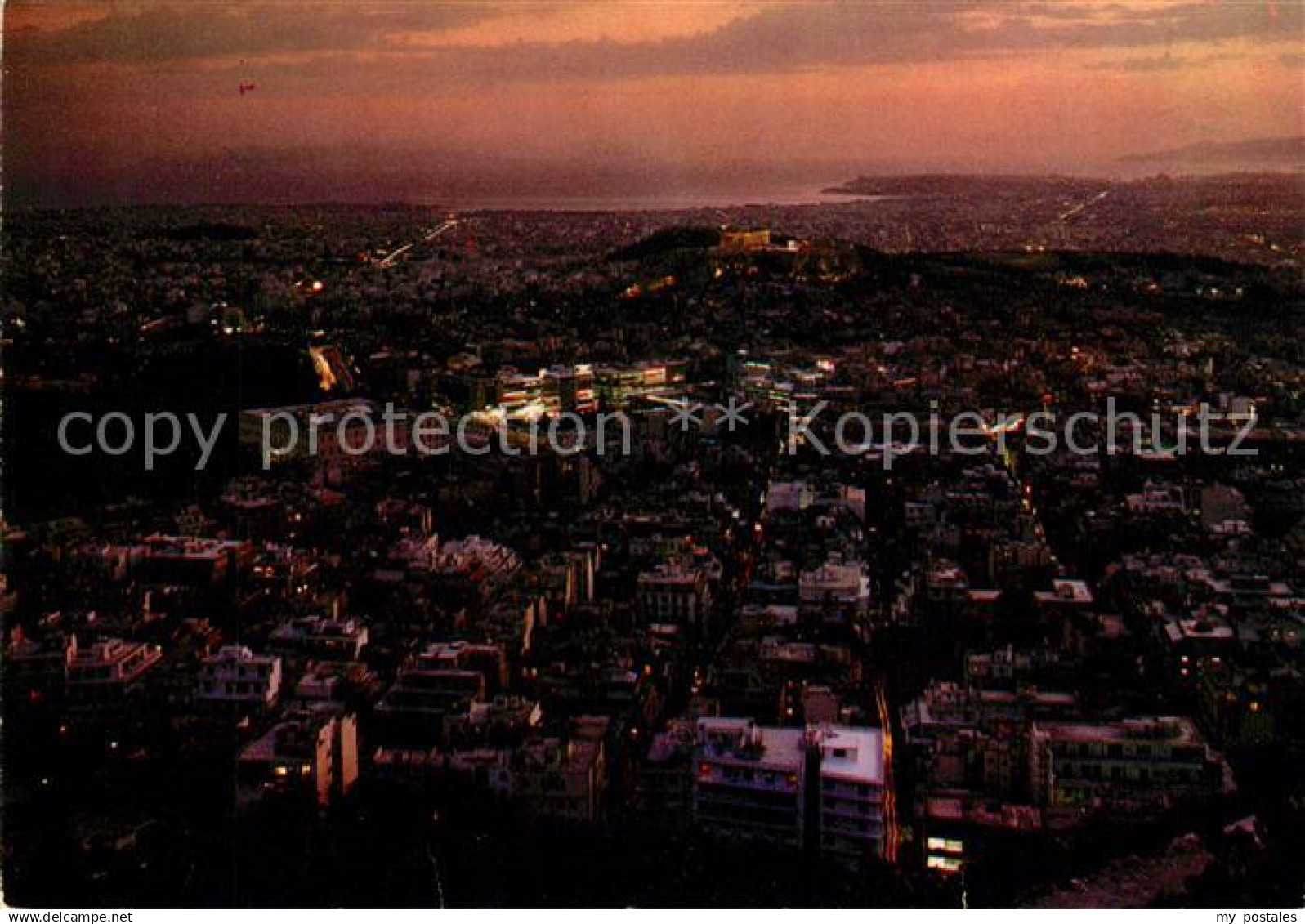 73122213 Athen Griechenland Panorama Nachtaufnahme Athen Griechenland