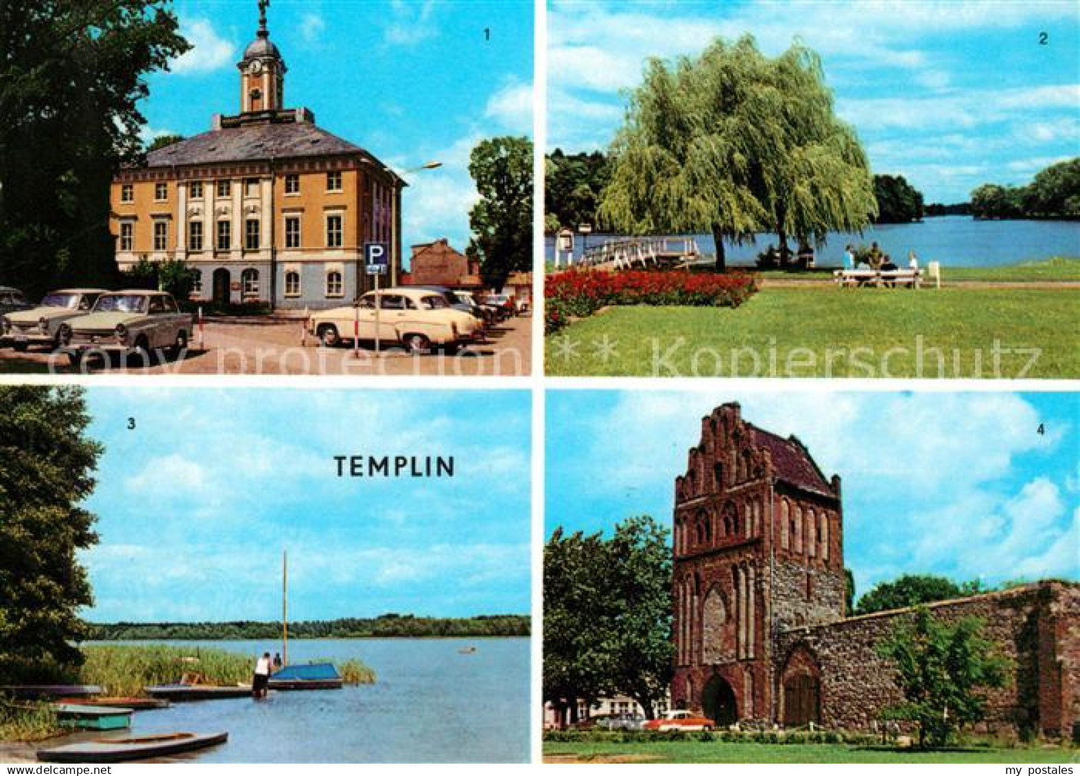 73123275 Templin Rathaus Stadtsee Luebbesee Prenzlauer-Tor Templin