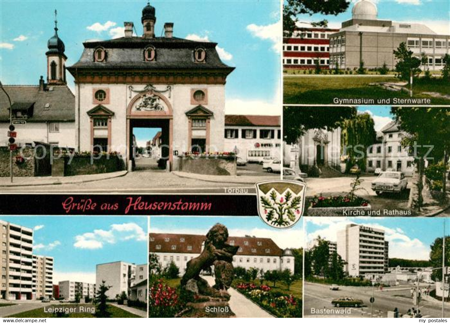 73125986 Heusenstamm Torbau Gymnasium Sternwarte Kirche Rathaus Leipziger Ring S