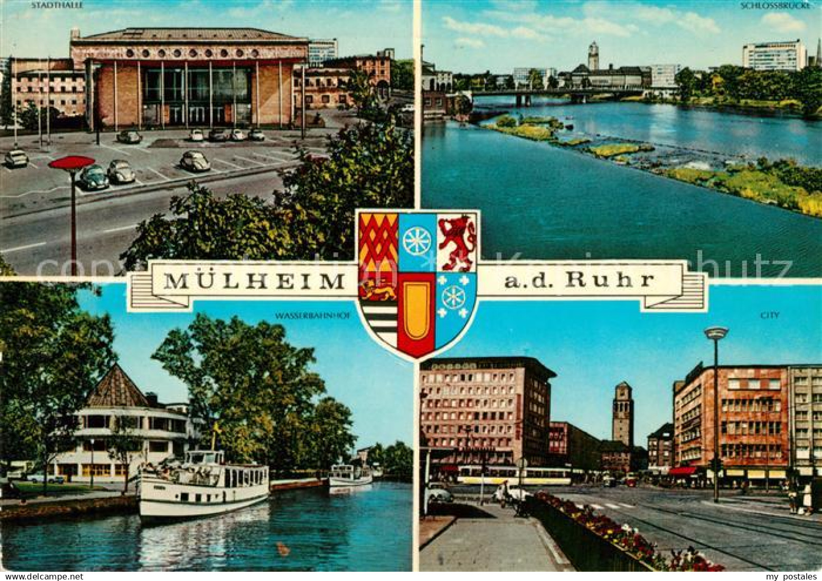 73126861 Muelheim Ruhr Stadthalle Schlossbruecke Wasserbahnhof City Muelheim