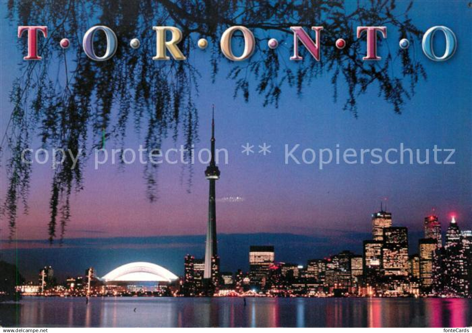 73129821 Toronto Canada Downtown glittering at night Reflections of Canada