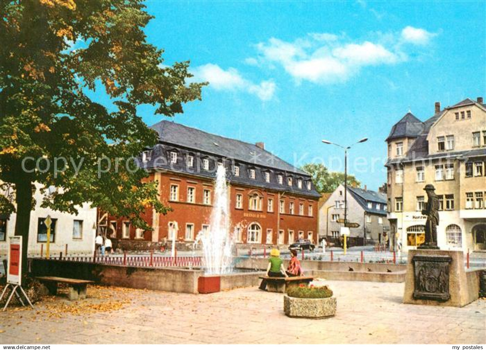 73151731 Brand-Erbisdorf Markt Brunnen Denkmal Statue Brand-Erbisdorf