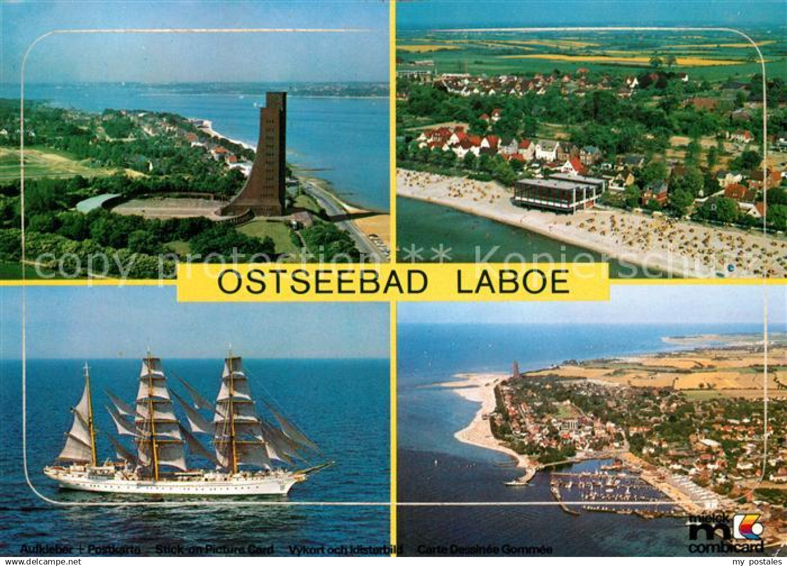 73152799 Laboe Segelschiff Denkmal Fliegeraufnahme  Laboe