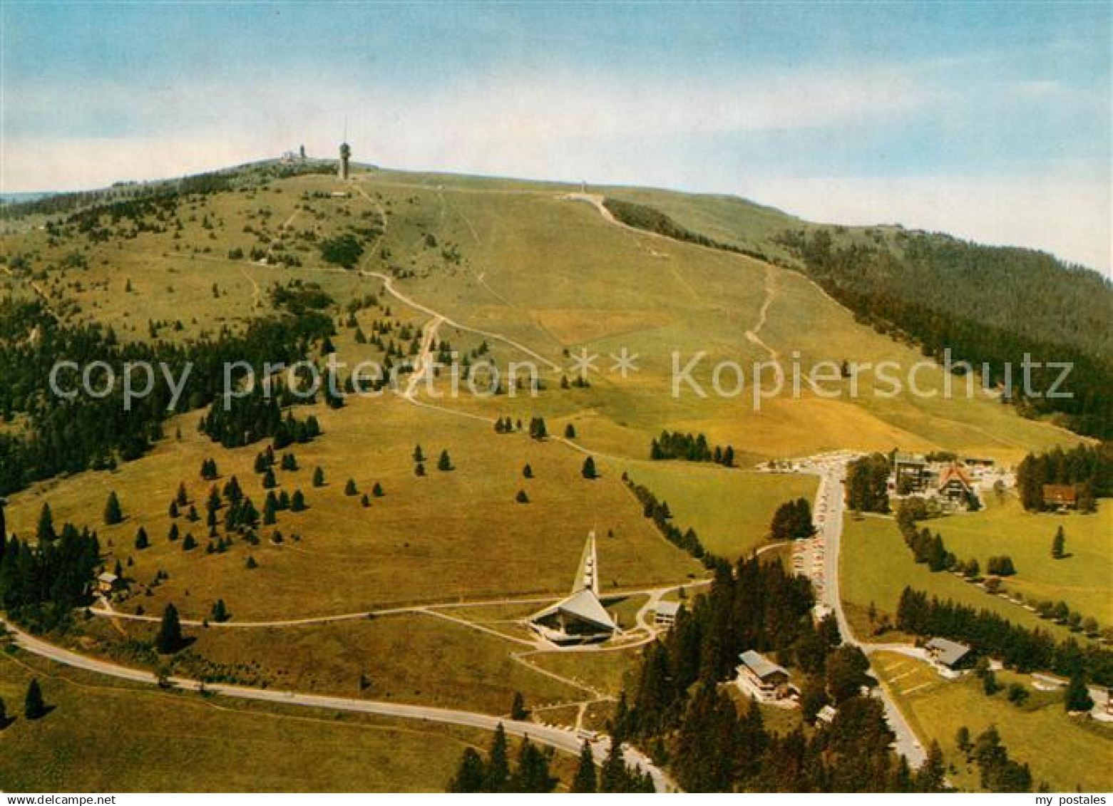 73165866 Feldberg Schwarzwald Fliegeraufnahme mit Sendeturm Feldberg