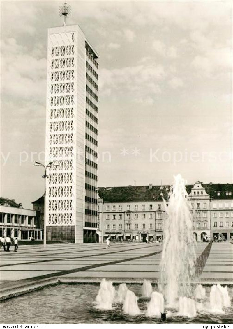 73167097 Neubrandenburg Hochhaus am Karl Marx Platz Springbrunnen Neubrandenburg