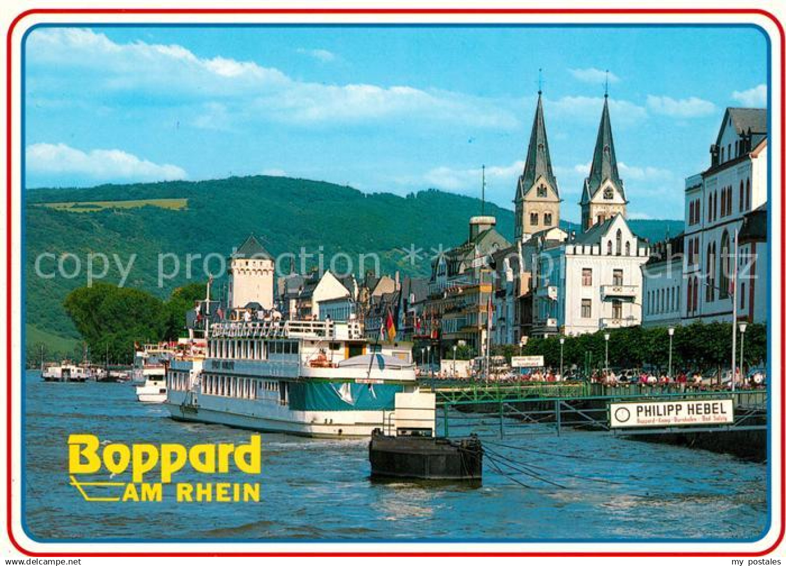 73168281 Boppard Rhein Schiffsanleger Kirche Boppard Rhein