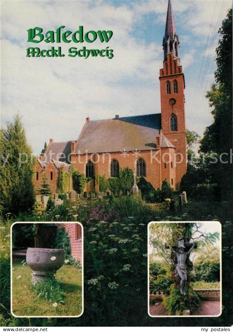 73177203 Basedow Teterow Dorfkirche Kruzifix Friedhof  Basedow Teterow