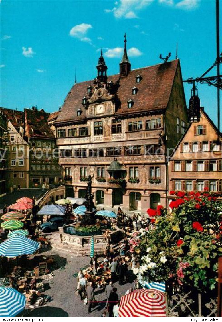 73177634 Tuebingen Marktplatz mit Rathaus Universitaetsstadt Tuebingen