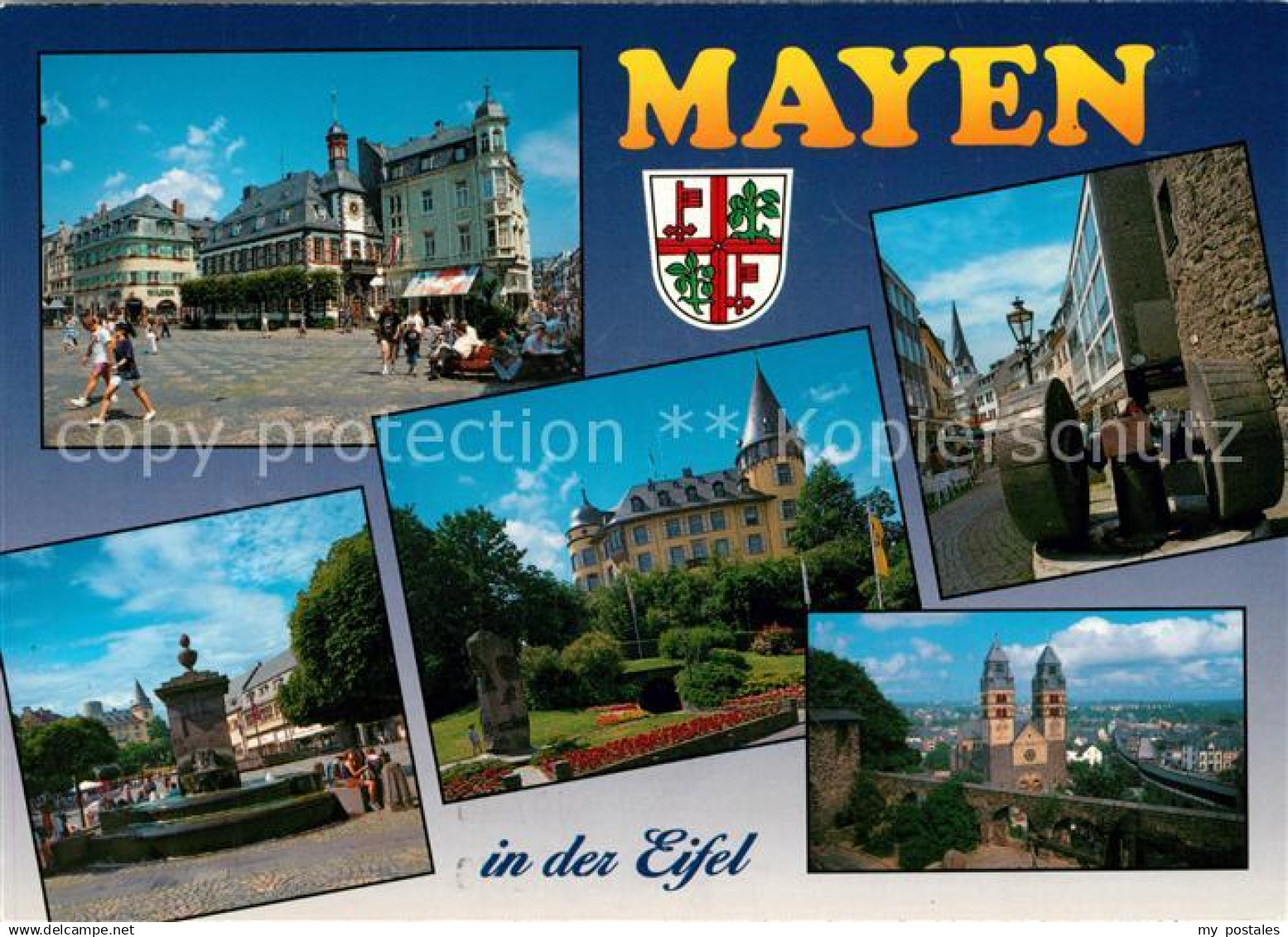 73179929 Mayen Marktplatz Kirche Burg Mayen