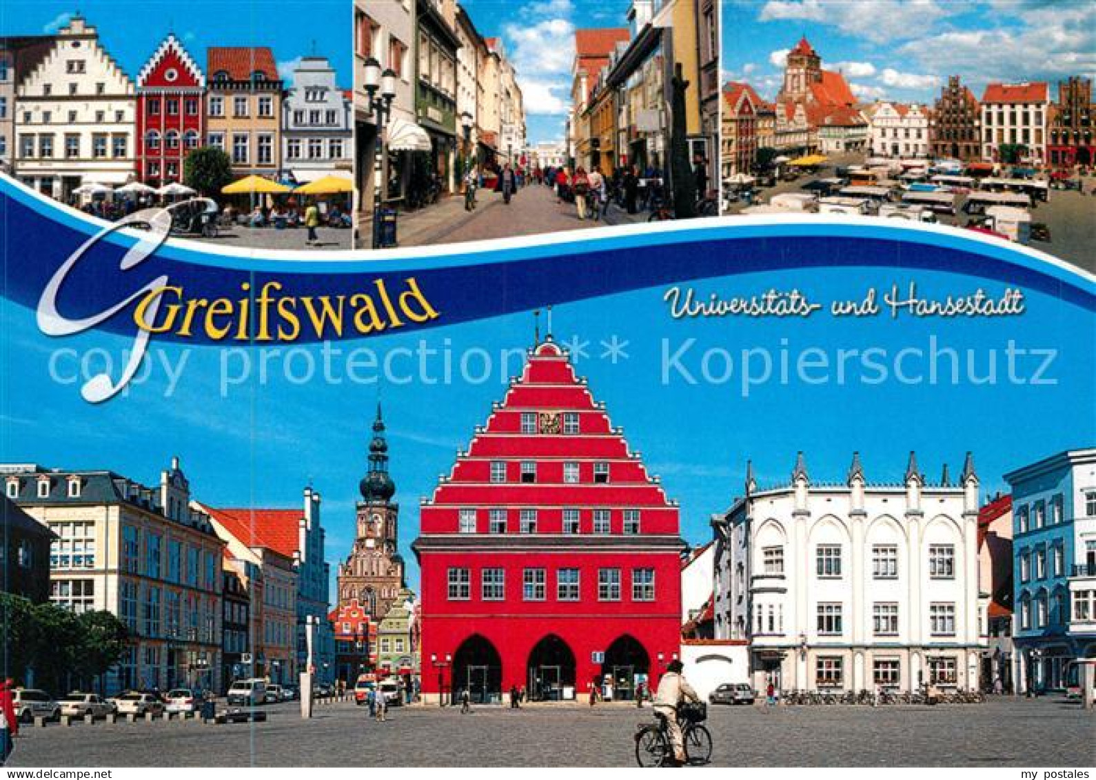 73195182 Greifswald Markt Fussgaengerzone Rathaus Greifswald