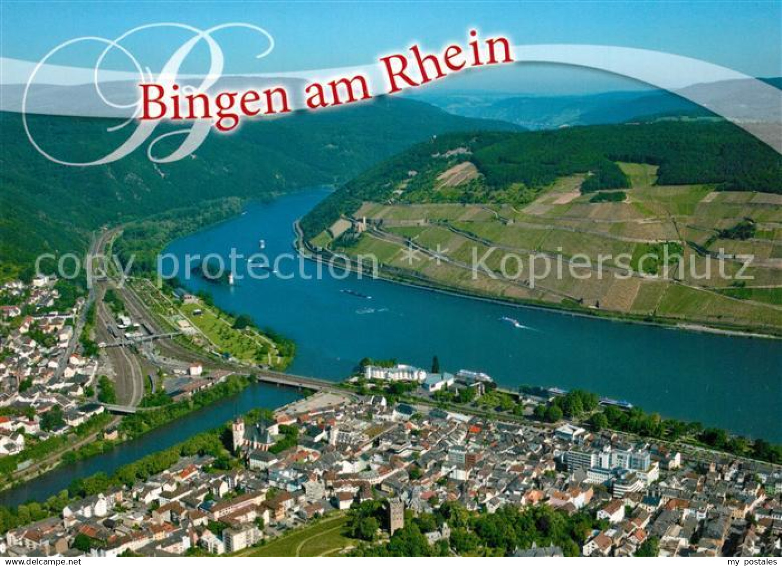 73196985 Bingen Rhein Fliegeraufnahme Bingen Rhein