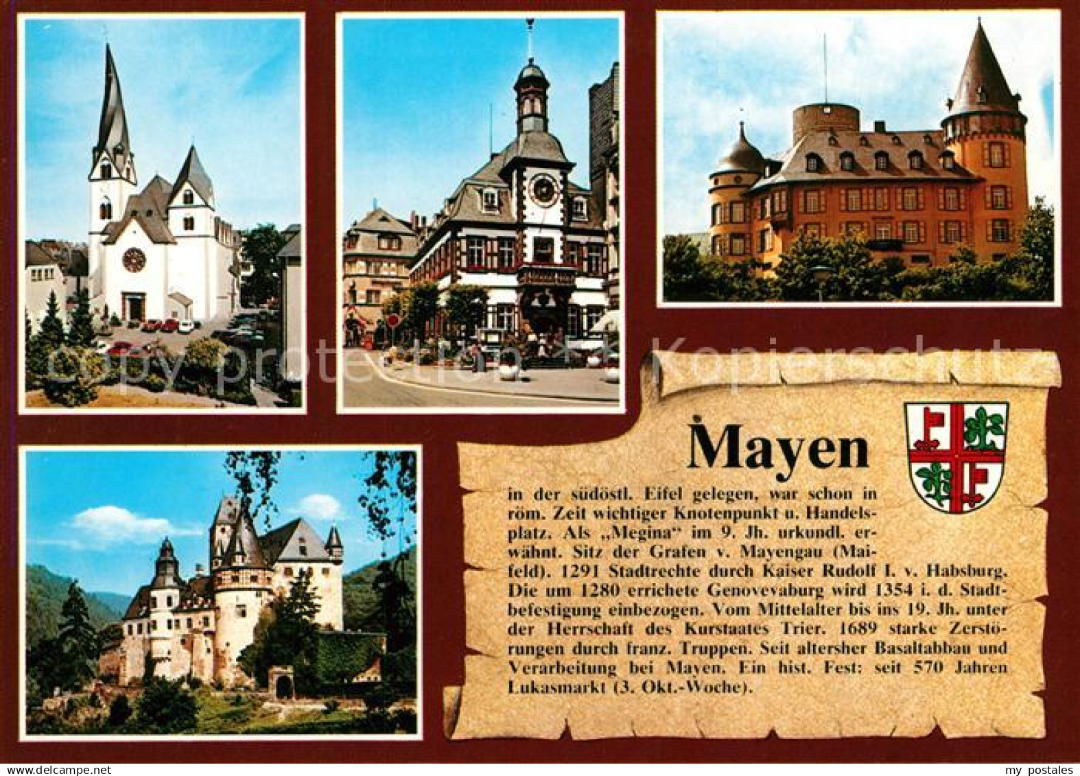 73197727 Mayen St. Clemenskirche Rathaus Genovevaburg Mayen