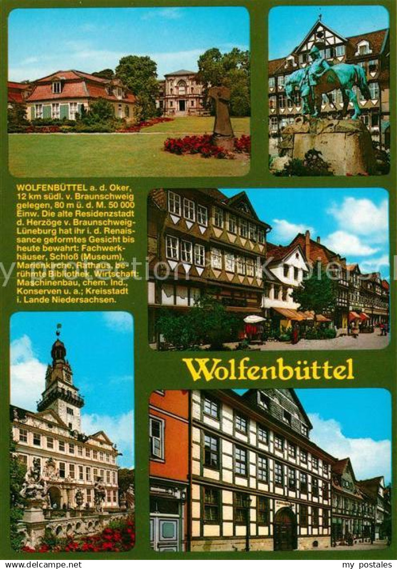 73209619 Wolfenbuettel Fachwerkhaeuser Schloss Reiterstandbild Wolfenbuettel