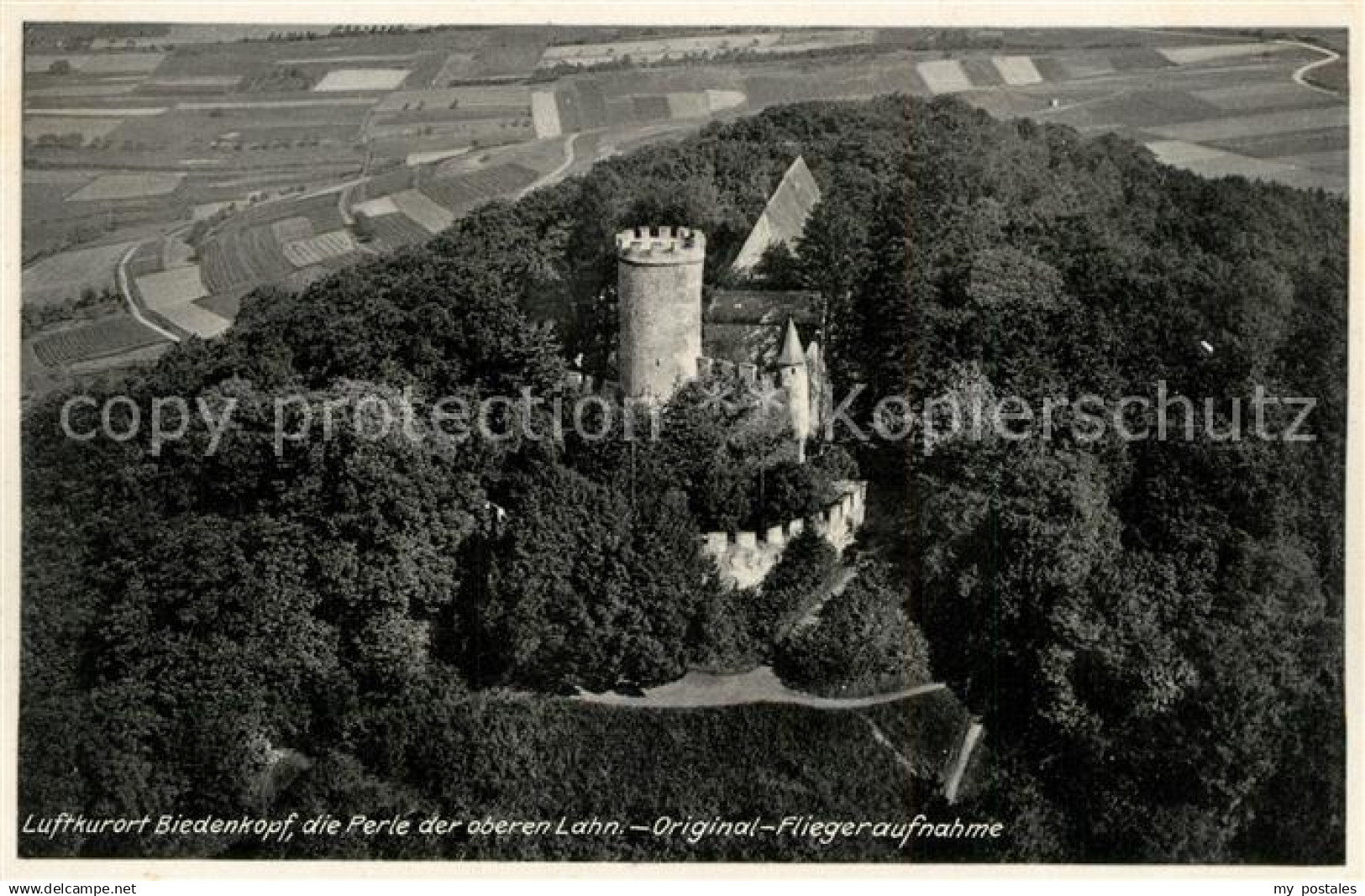 73212586 Biedenkopf Schloss Original Fliegeraufnahme Biedenkopf