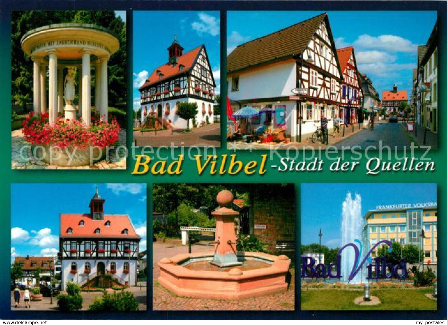 73217079 Bad Vilbel Kurquelle Brunnen Fachwerkhaeuser Bad Vilbel