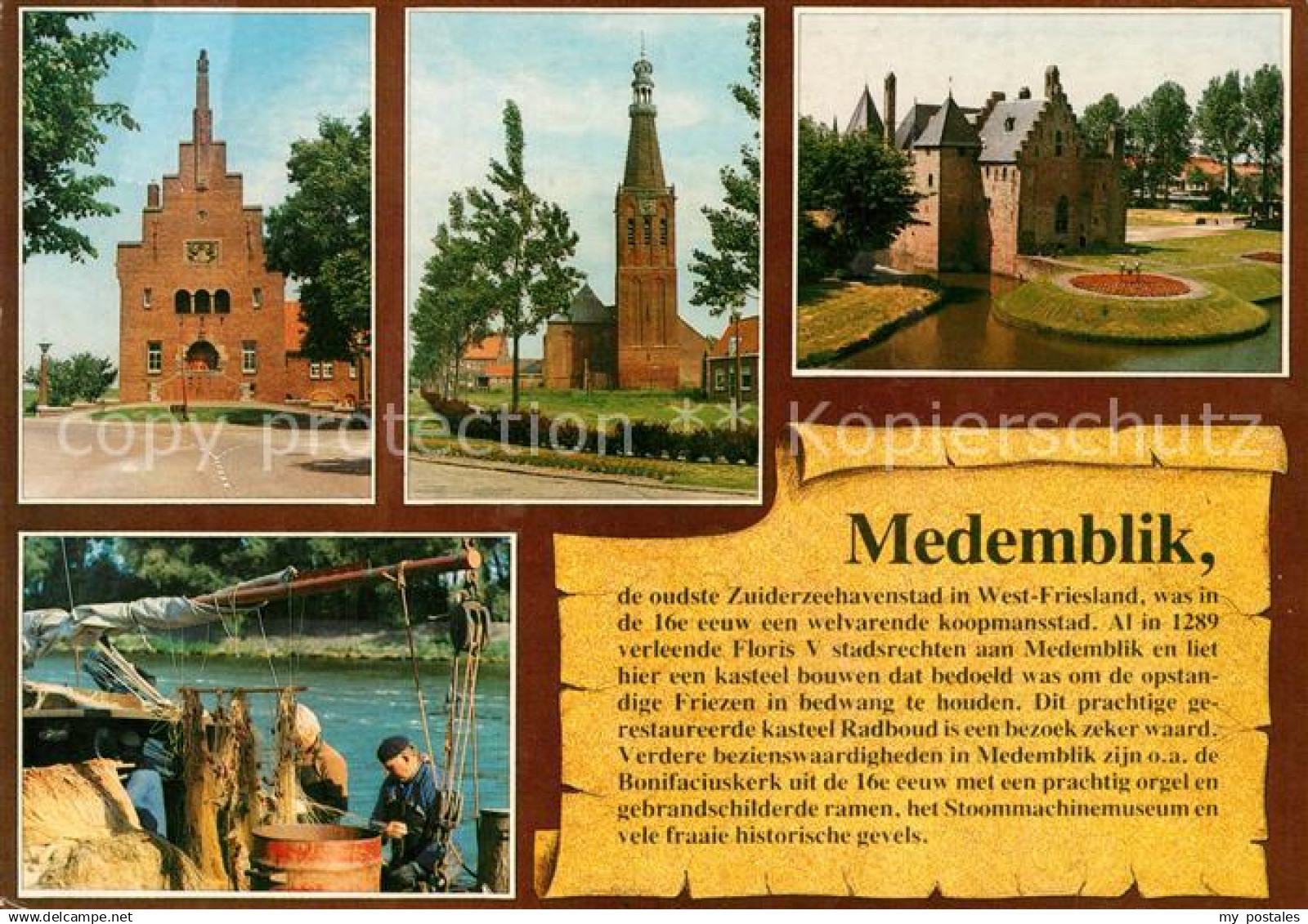 73227492 Medemblik Stadtzentrum Kirche Burg Radboud Fischerboot