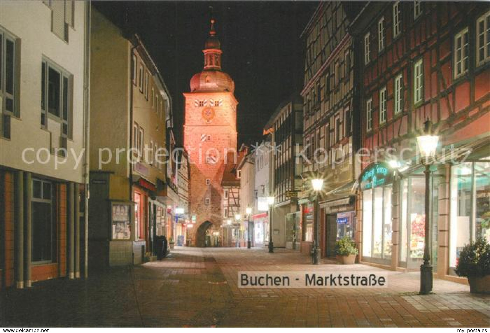 73231164 Buchen Baden Marktstra?e Abendstimmung Stadttor Buchen Baden