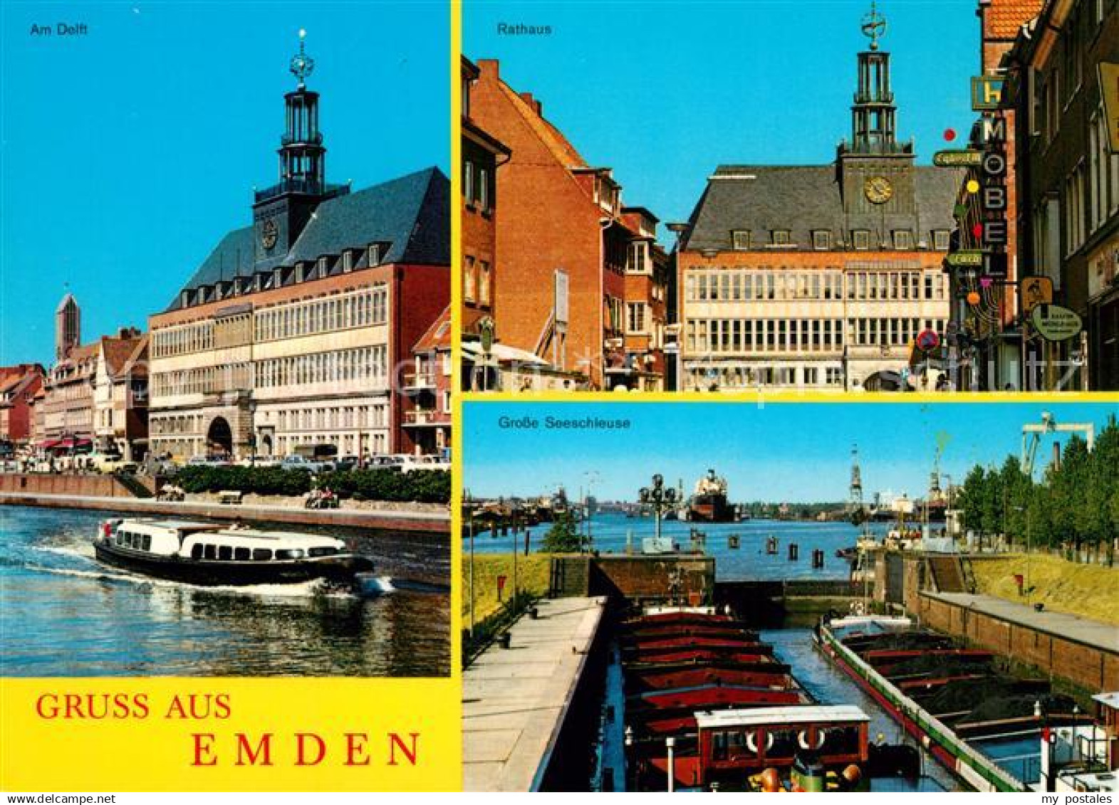 73234128 Emden Ostfriesland Seeschleuse Rathaus Delft Emden Ostfriesland