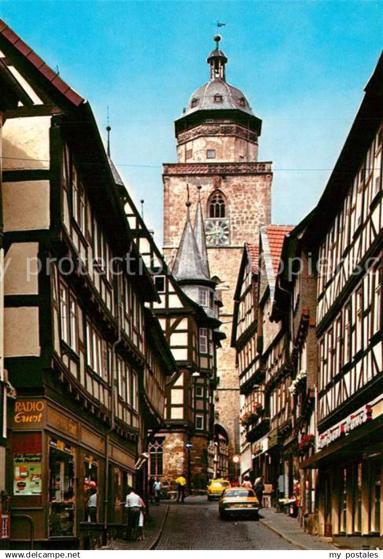 73247848 Alsfeld Obere Fuldergasse Fachwerkhaeuser Altstadt Turm Alsfeld