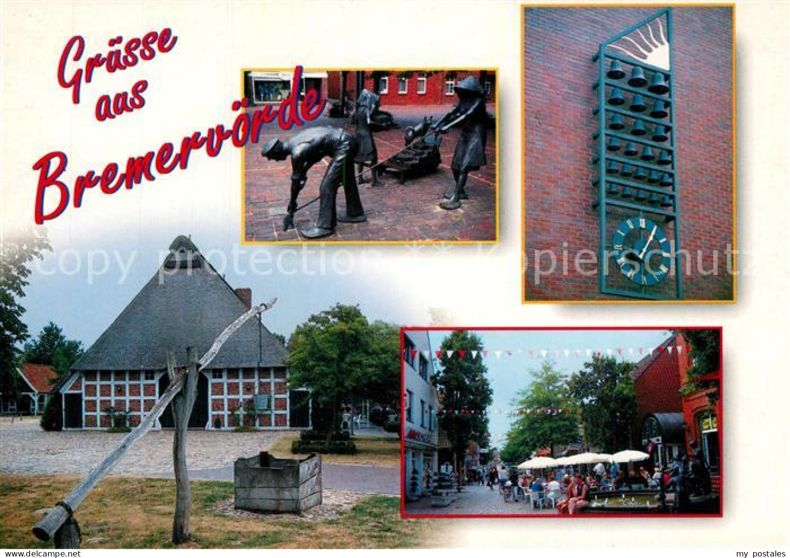 73255091 Bremervoerde Skulptur Ziehbrunnen Glockenspieluhr Fussgaengerzone Breme