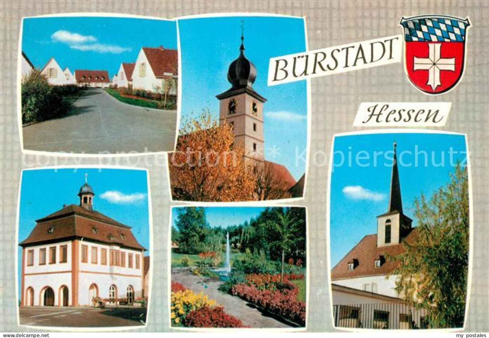 73258263 Buerstadt Strasse Rathaus Kirche Park Buerstadt