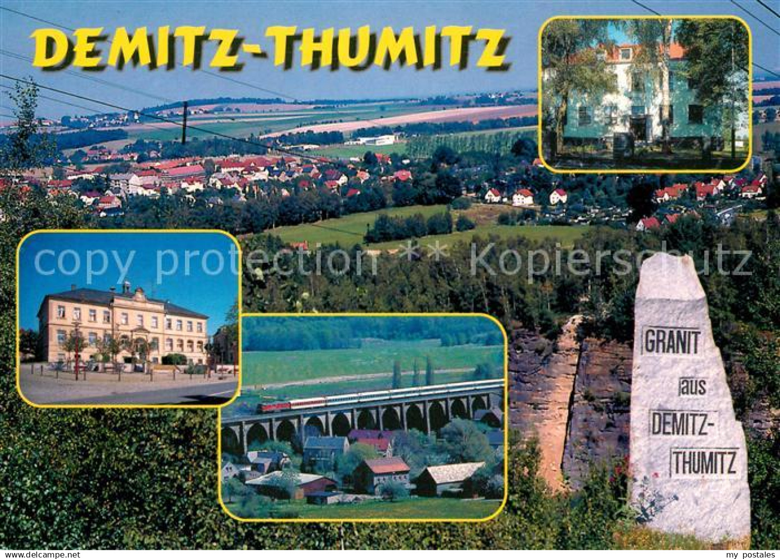 73263819 Demitz-Thumitz Teilansicht Marktplatz Schule Steinmetzschule Viadukt