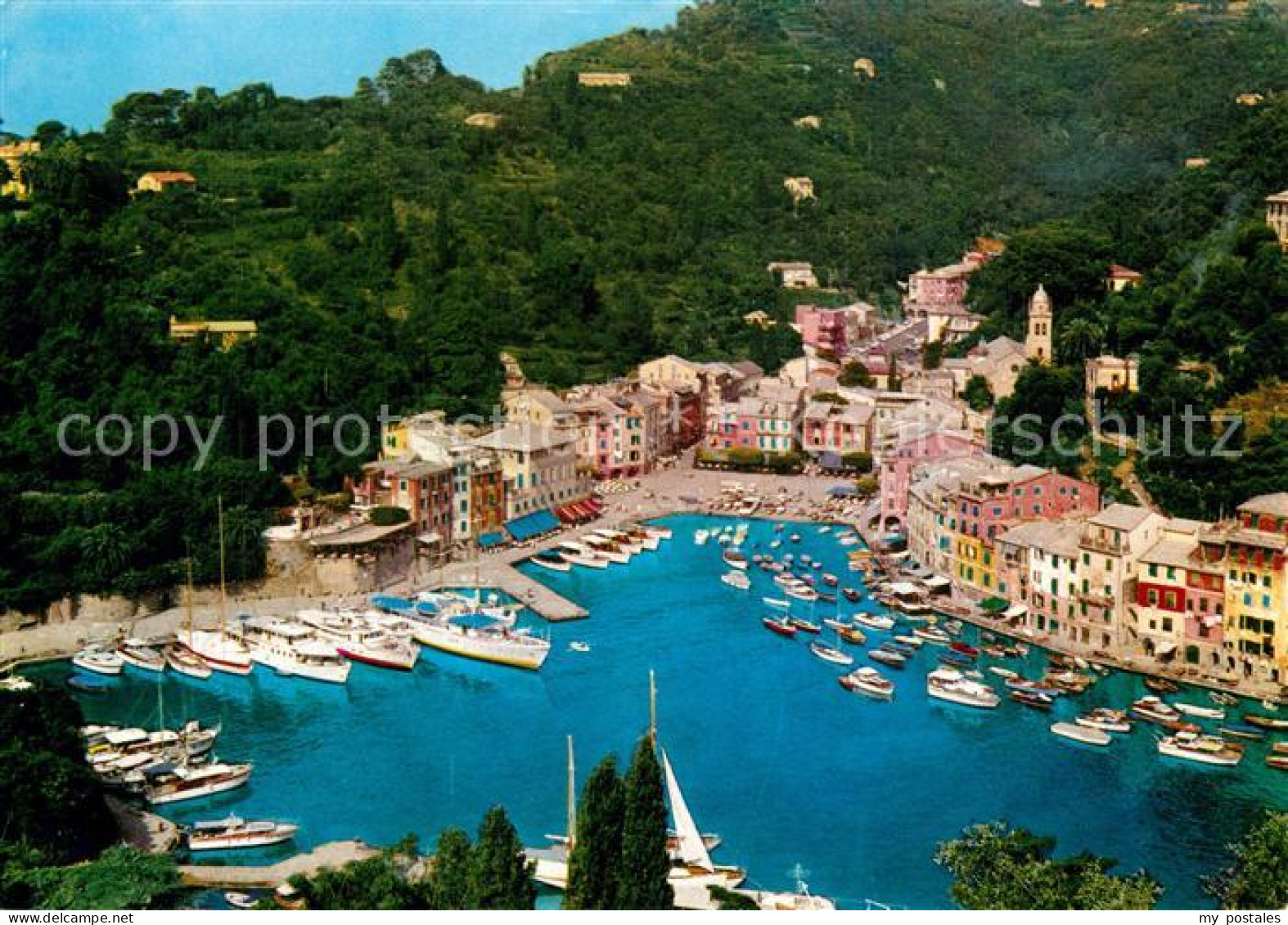 73592865 Portofino Liguria Panorama Hafen Portofino Liguria