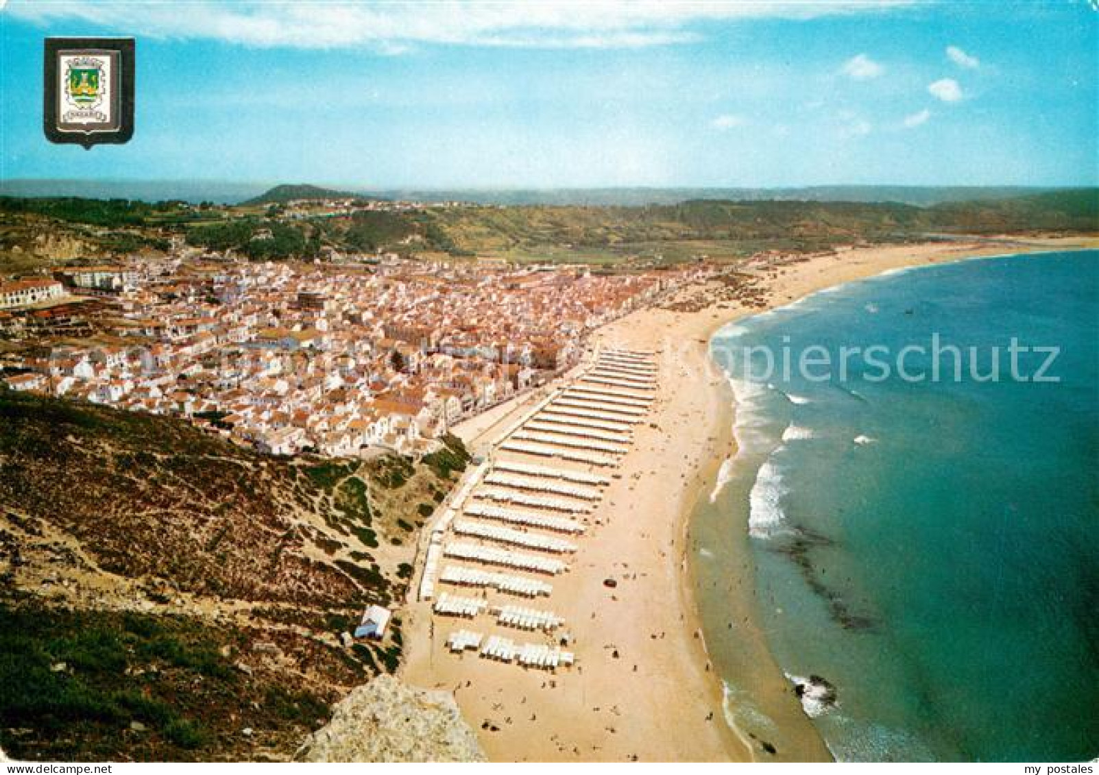 73628414 Nazare Portugal Fliegeraufnahme  Nazare Portugal