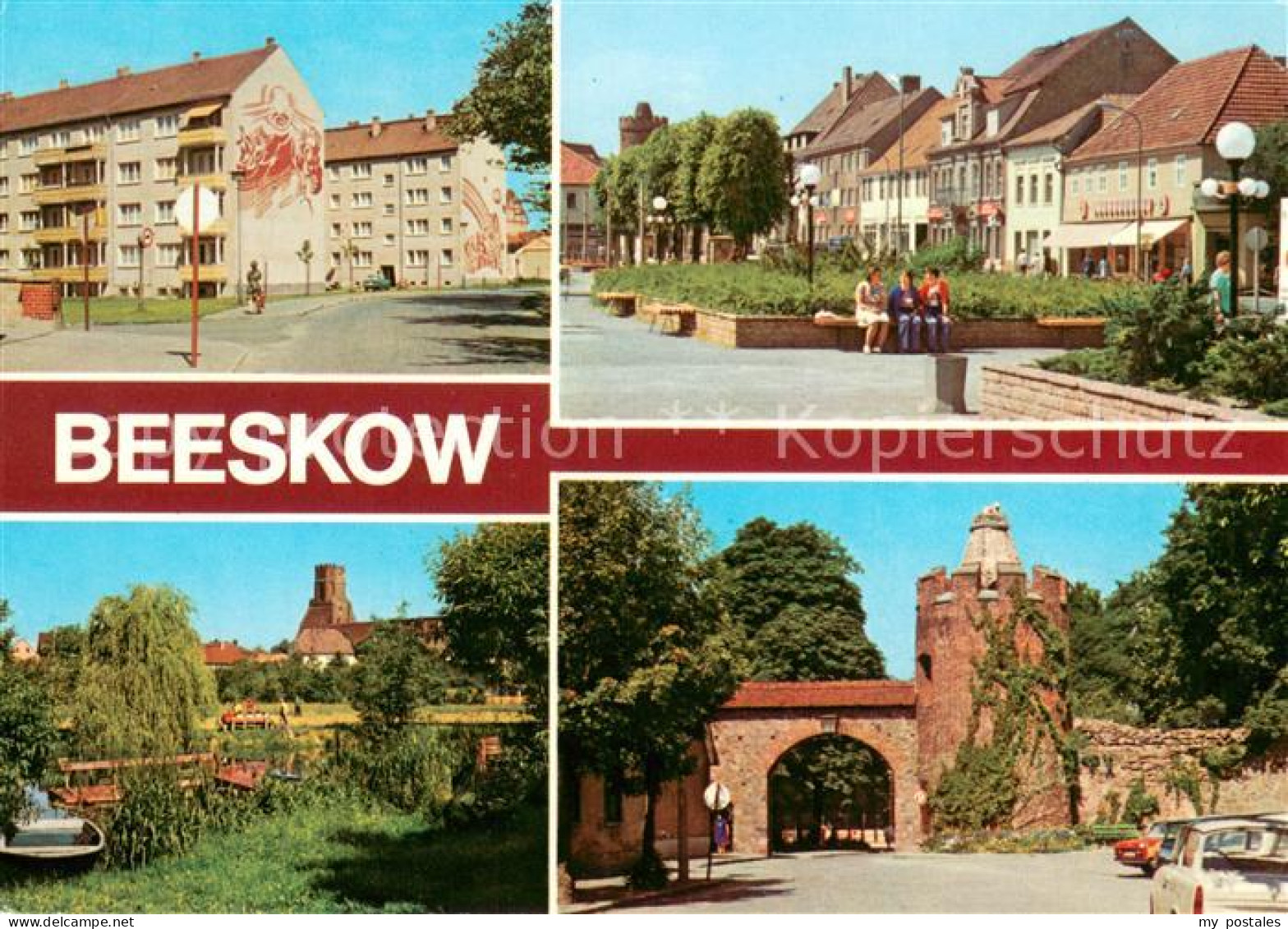 73649982 Beeskow Poststrasse Ernst Thaelmann Platz Kleine Spree Stadtmauer Pulve