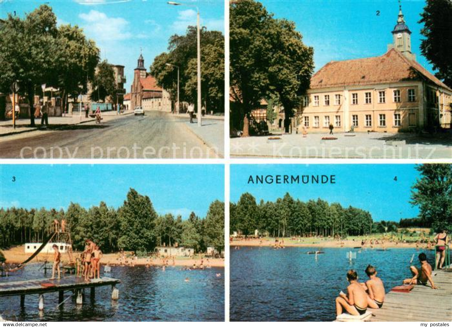 73655142 Angermuende Berliner Strasse Rathaus Freibad Wolletzsee Badestrand