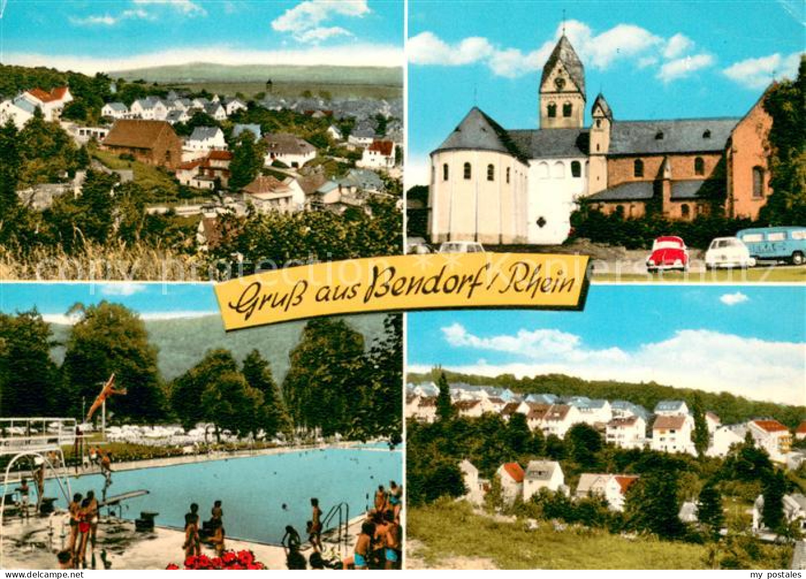 73663332 Bendorf Rhein Ortsansicht Kirche Schwimmbad Panorama Bendorf Rhein