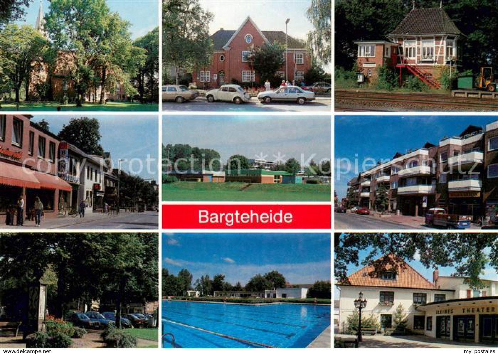 73673991 Bargteheide Rathaus Bahnhof Strassenpartien Park Freibad Kleines Theate