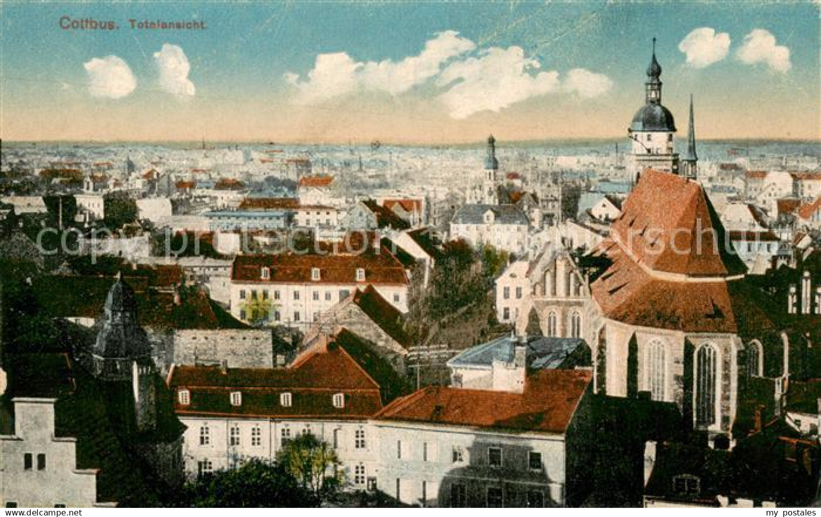 73692895 Cottbus Stadtpanorama mit Kirche Cottbus