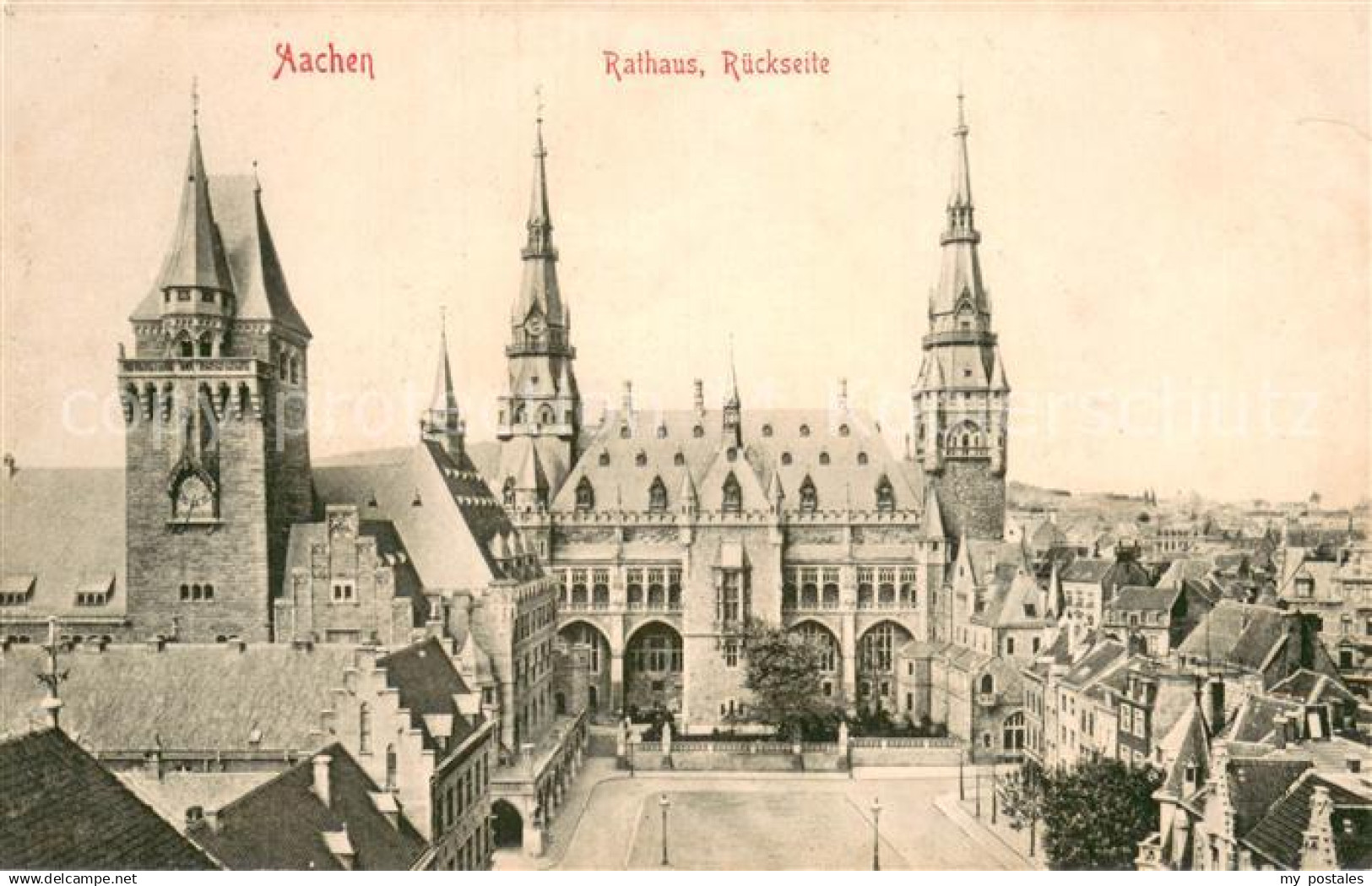 73693710 Aachen Rathaus Rueckseite Aachen