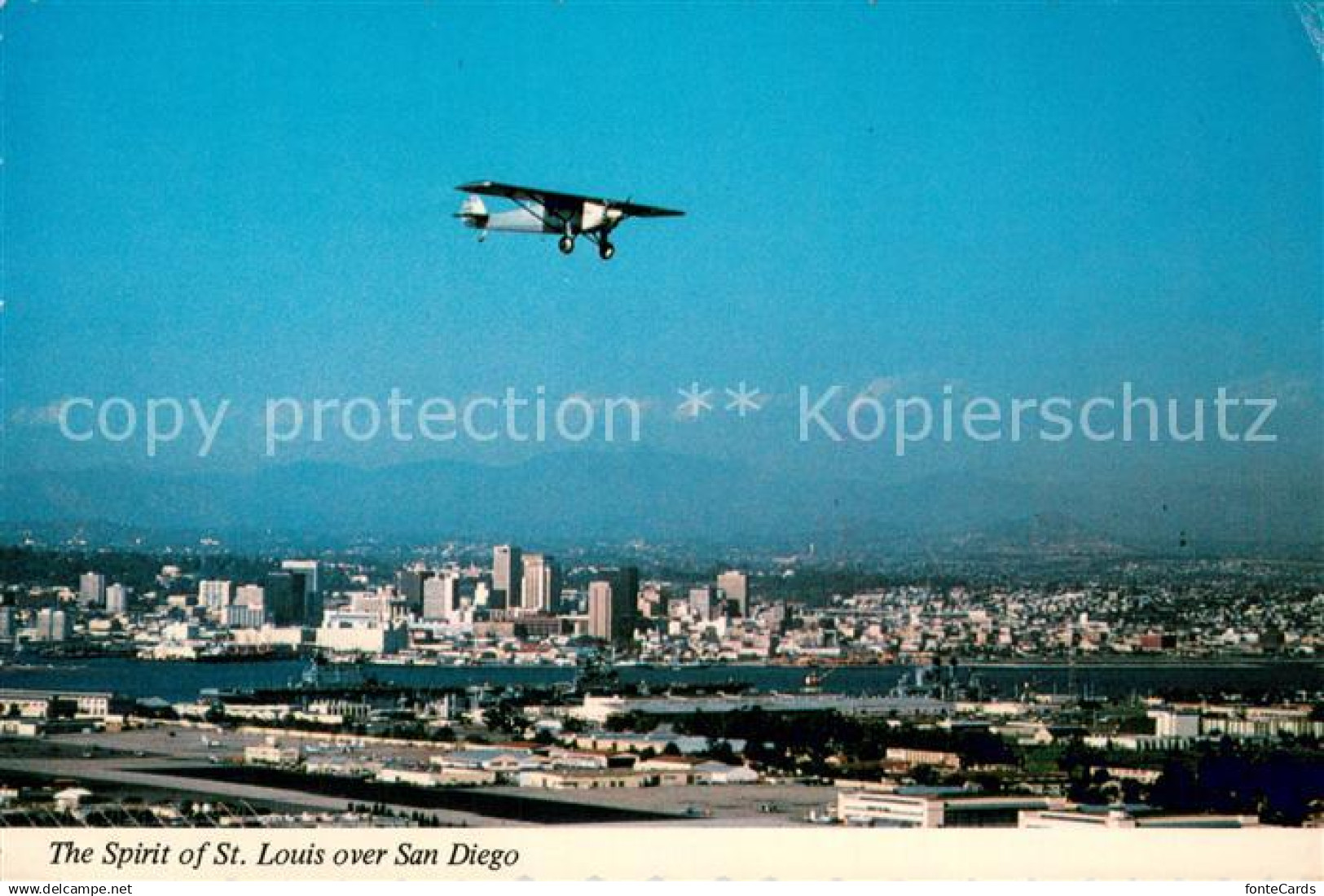 73705033 San Diego California The Spirit of St Louis over San Diego